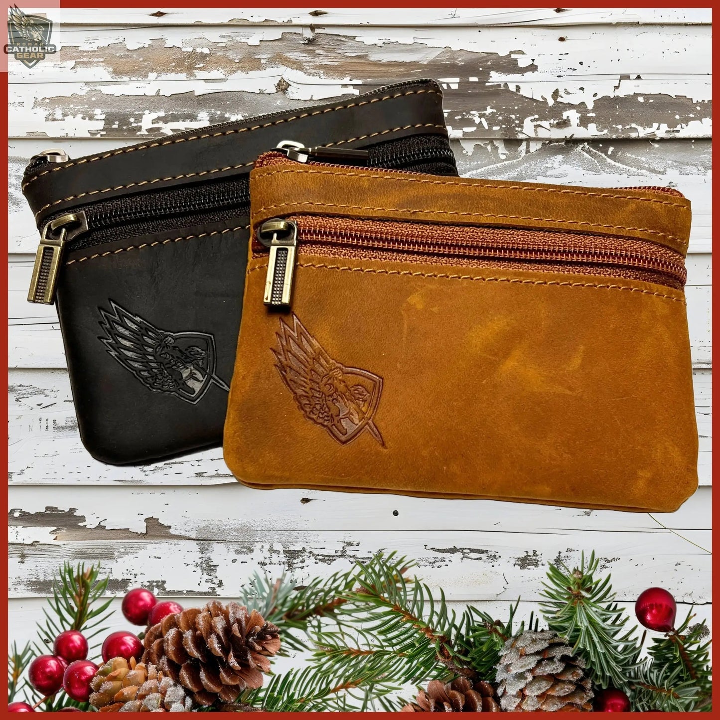 Rugged Leather Rosary Pouch