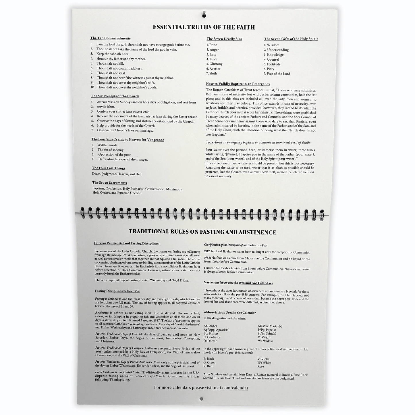 2026 Traditional Catholic Wall Calendar | pre-1955 & 1962 Feasts (Marian Version)