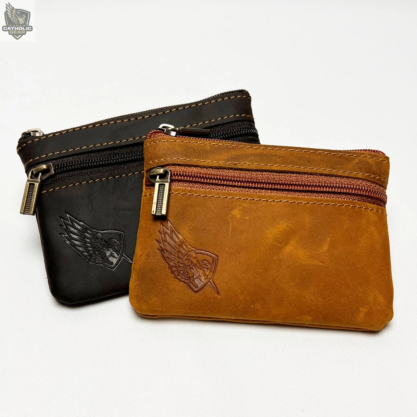 Rugged Leather Rosary Pouch